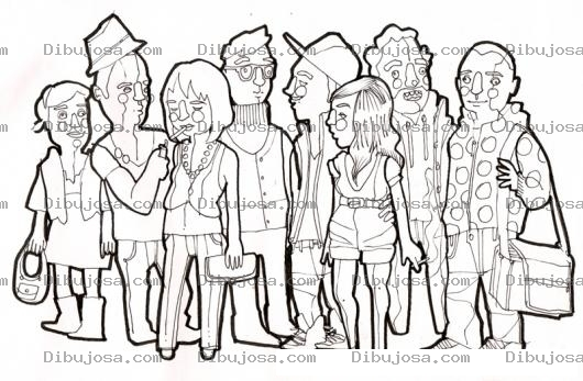 Dibujo para colorear Fuerza Laboral Dibujo De Los Empleados De Una Organizacion Para Pintar Y Colorear