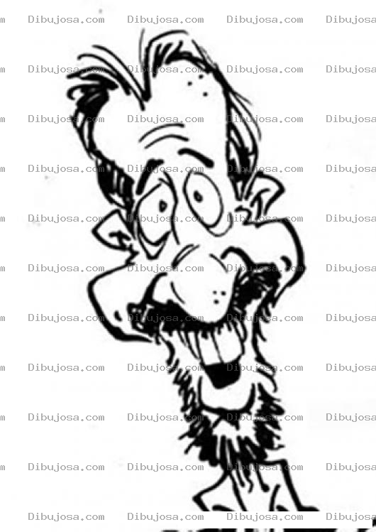 Dibujo para colorear Viejo Barbado Feliz Para Pintar Y Colorear