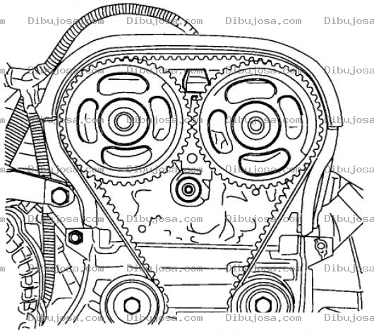 Dibujo para colorear Dibujo De Motor Con Engranajes Para Pintar Y Colorear