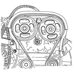Dibujo para colorear Dibujo De Motor Con Engranajes Para Pintar Y Colorear