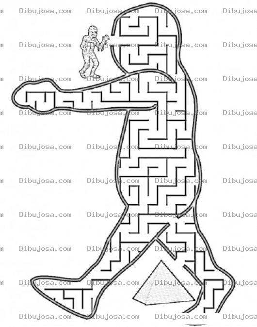Dibujo para colorear Juego Del Laberinto De La Momia Para Pintar Y Colorear