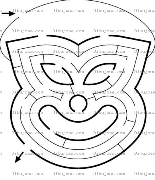 Dibujo para colorear Juego De Laberinto De La Mascara Para Colorear Y Pintar