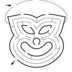 Dibujo para colorear Juego De Laberinto De La Mascara Para Colorear Y Pintar