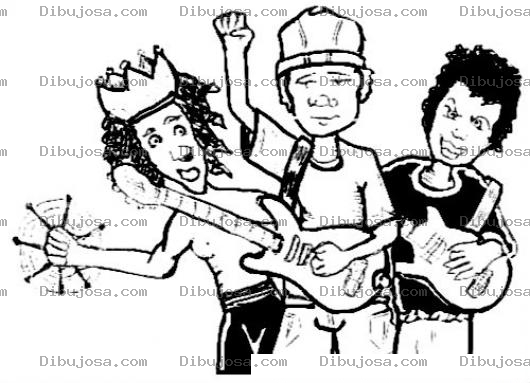Dibujo para colorear Muchachos Rockeros Para Colorear