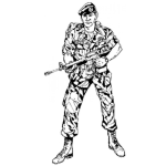 Dibujo para colorear Dia Del Ejercito Dibujo De Un Soldado Con Su Galil Para Pintar Y Colorear