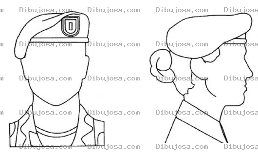 Dibujo para colorear Boinas Verdes Dibujo De Boina Militar Para Hombre Y Para Mujer Para Colorear Y Pintar Boinamilitar Boinasverdes