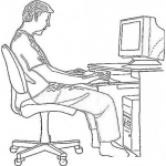 Dibujo para colorear Dibujo De Programador Sin Zapatos Para Pintar Y Colorear Hombre Facebookeando youtubeando y googleando En Su Computadora