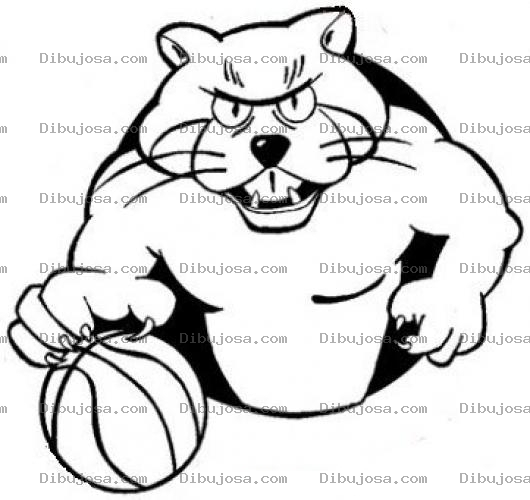 Dibujo para colorear Pantera Basquetbolista Dibujo De Una Pantera Con Pelota De Basquetbol Para Colorear