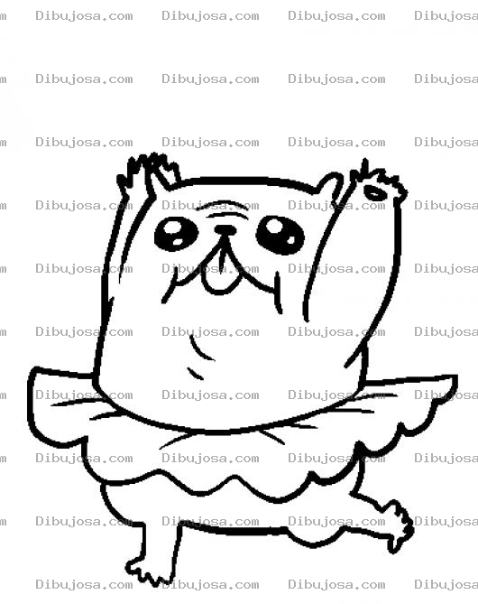Dibujo para colorear Dibujo De Perra Pug Bailarina Para Pintar Y Colorea Perrita Poog