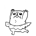 Dibujo para colorear Dibujo De Perra Pug Bailarina Para Pintar Y Colorea Perrita Poog