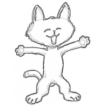 Dibujo para colorear Gatofeliz Dibujo De Gato Feliz Con Brazos Abiertos Para Pintar Y Colorear Gato Contento