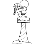 Dibujo para colorear Barberiainfantil Dibujo Para Colorear A Un Duendecito Trepado En El Poste De Una Barberia Para Ninos