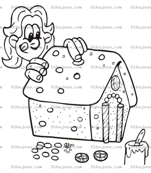 Dibujo para colorear Casadechocolate Dibujo De Una Casita De Chocolate Navidena Para Pintar Y Colorear