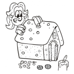Dibujo para colorear Casadechocolate Dibujo De Una Casita De Chocolate Navidena Para Pintar Y Colorear