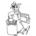 Dibujo para colorear Dibujo De Papa Llevando Regalos A Casa El Dia De Navidad Para Pintar Y Colorear A Un Papa Dadivoso
