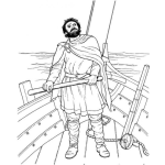 Dibujo para colorear Dibujo De Vikingo Sin Casco En Un Barco Para Pintar Y Colorear