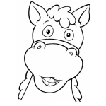 Dibujo para colorear Colorear cara de caballito