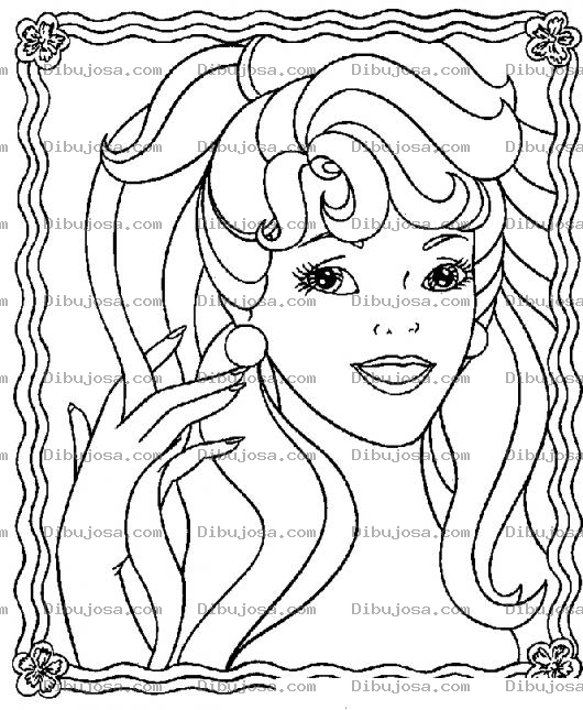Dibujo para colorear Pintar la cara de Barbie