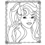 Dibujo para colorear Pintar la cara de Barbie
