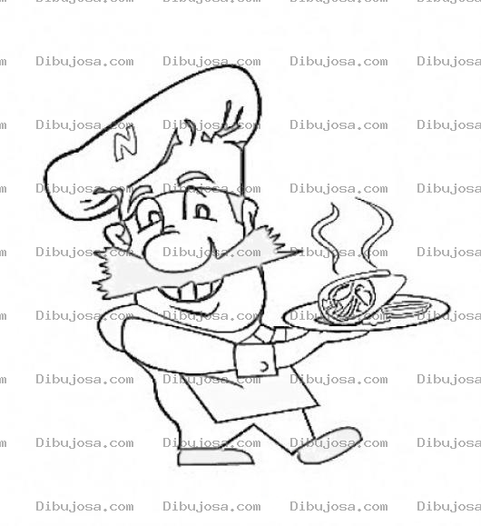 Dibujo para colorear Dibujo De Chef Mexicano Con Un Rico Taco Para Pintar Y Colorear