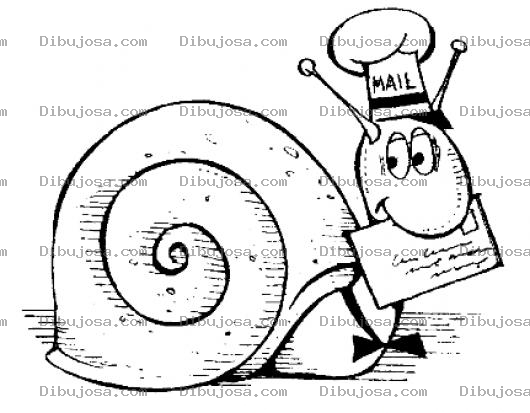 Dibujo para colorear Correo Tradicional Y Economico Dibujo De Cartero Lento Para Pintar Y Colorear Caracol Cartero