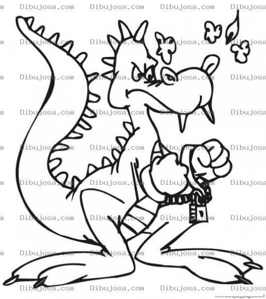 Dibujo para colorear Dibujo De Dragon Con Manos Engrilletadas Para Pintar Y Colorear Dragonsito Enchachado Con Cadenas En Las Manos