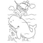 Dibujo para colorear Dibujo De Una Ballena Botando Un Barco Para Pintar Y Colorear El Ataque De Una Ballena