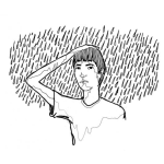 Dibujo para colorear Bajo La Lluvia Dibujo De Muchacho Empapado Debajo De La Lluvia Para Pintar Y Colorear