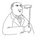 Dibujo para colorear Dibujo De Hombre Tonto Puyandose El Ojo Para Pintar Y Colorear