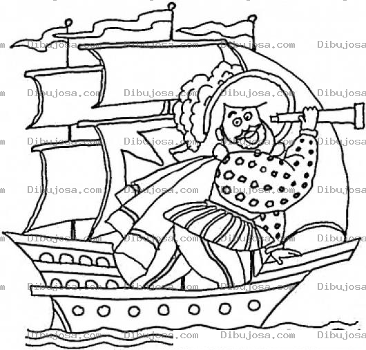 Dibujo para colorear Rodrigodetriana Dibujo De Rodrigo De Triana Divisando Tierra Para Pintar Y Colorear