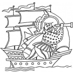 Dibujo para colorear Rodrigodetriana Dibujo De Rodrigo De Triana Divisando Tierra Para Pintar Y Colorear