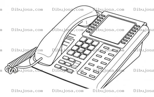 Dibujo para colorear Telefono De Planta Dibujo De Una Extension De Pbx Para Pintar Y Colorear Telefono De Secretaria Recepcionista