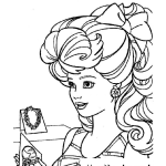 Dibujo para colorear El Peinado de Barbie