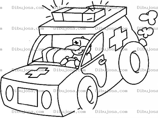 Dibujo para colorear Dibujo De Una Ambulancia De Juguete Para Pintar Y Colorear