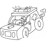 Dibujo para colorear Dibujo De Una Ambulancia De Juguete Para Pintar Y Colorear