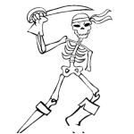 Dibujo para colorear Esqueleto Pirata Dibujo De Una Calavera Pirata Para Pintar Y Colorear A La Muerte Pirata