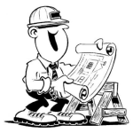 Dibujo para colorear Dibujo De Ingeniero Civil Con Planos de Casa Para Pintar Y Colorear