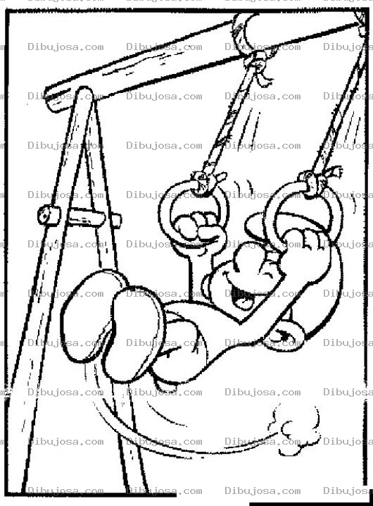 Dibujo para colorear Colorear Pitufo Gimnasta