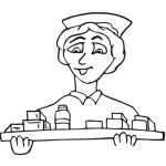Dibujo para colorear Dibujo De Enfermera Con Medicinas Para Pintar Y Colorear