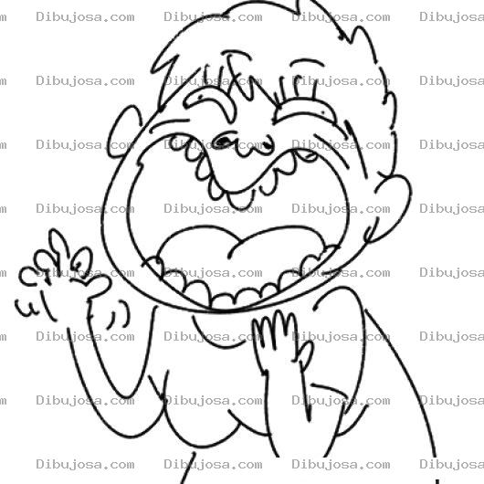 Dibujo para colorear Dibujo De Mujer Riendo A Carcajadas Para Pintar Y Colorear