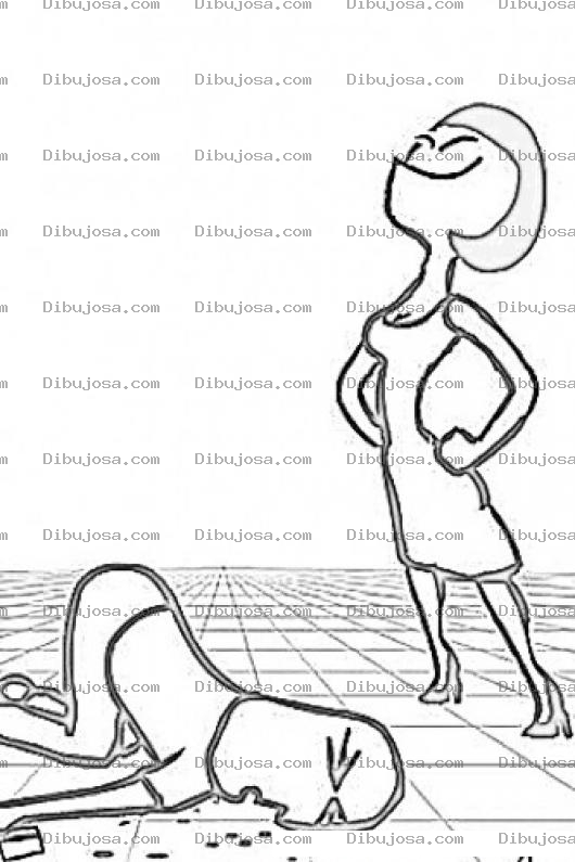 Dibujo para colorear Dibujo De Abuso Familiar Contra El Hombre Para Pintar Y Colorear Hombre Golpeado Por Su Mujer