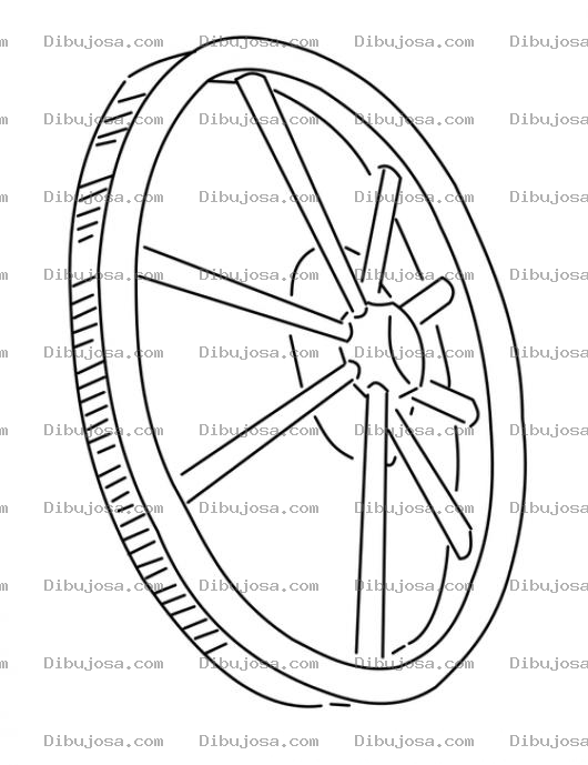 Dibujo para colorear Rueda De Madera Dibujo De Una Rueda De Carreta Para Pintar Y Colorear