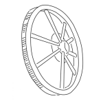 Dibujo para colorear Rueda De Madera Dibujo De Una Rueda De Carreta Para Pintar Y Colorear