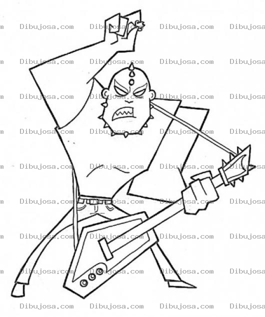 Dibujo para colorear Dibujo De Un Rockero Guitarrista Para Pintar Y Colorear