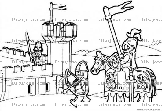 Dibujo para colorear Dibujo De Un Castillo Y Soldados De Juguete Para Pintar Y Colorear