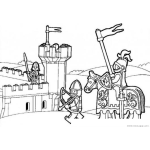 Dibujo para colorear Dibujo De Un Castillo Y Soldados De Juguete Para Pintar Y Colorear