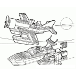 Dibujo para colorear Dibujo De Un Avion Y Un Barco De Lego Para Pintar Y Colorear
