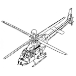 Dibujo para colorear Dibujo De Un Helicoptero Con Misiles Para Pintar Y Colorear