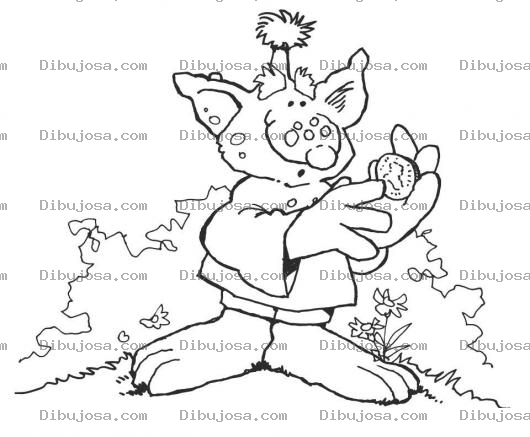 Dibujo para colorear Gnomo Con Dinero Dibujo De Un Duende Con Una Monedita De Oro Para Pintar Y Colorear Monedadeoro