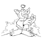 Dibujo para colorear Gnomo Con Dinero Dibujo De Un Duende Con Una Monedita De Oro Para Pintar Y Colorear Monedadeoro